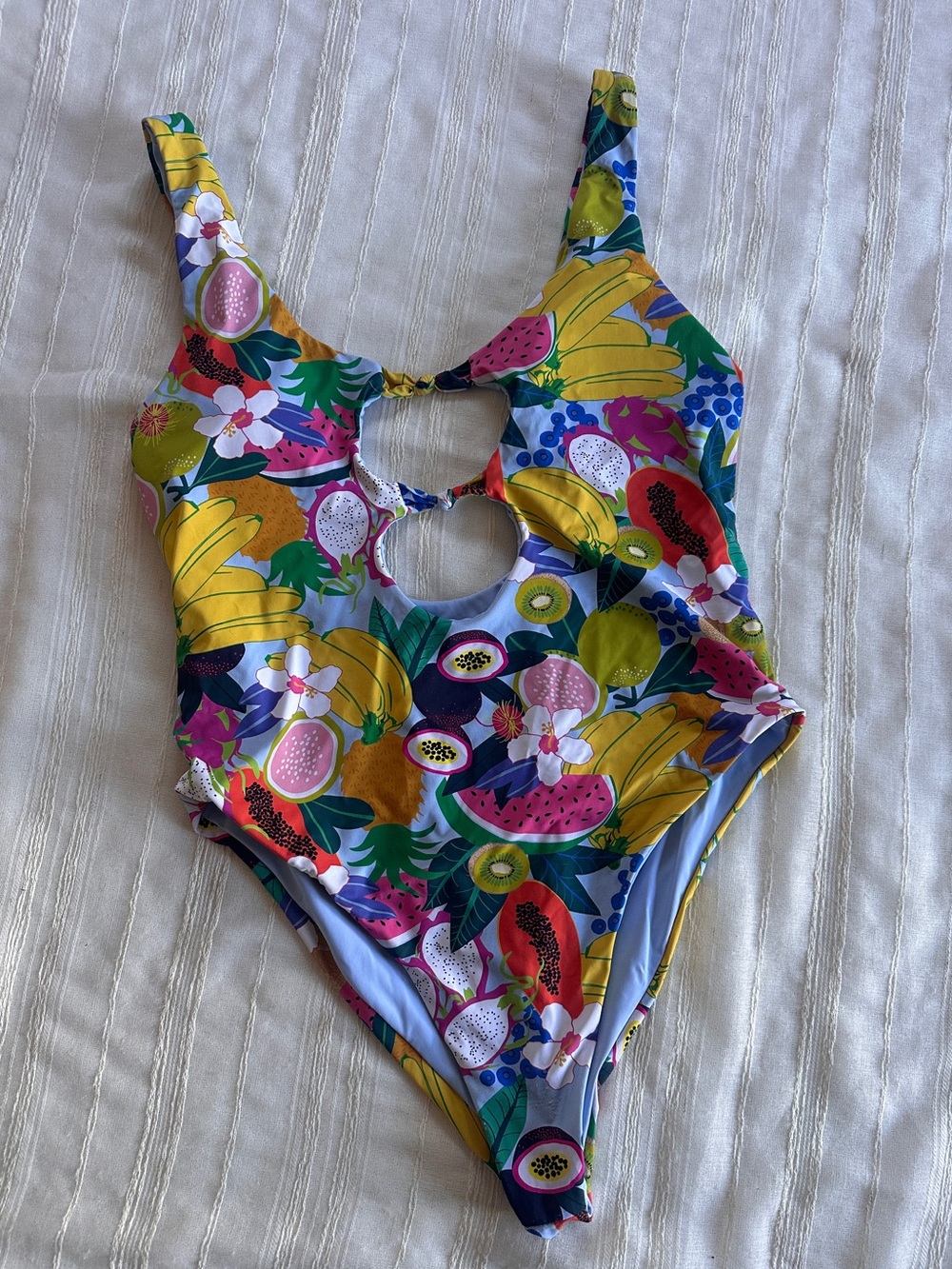 DIPPIN DAISY’S Tropical Fruit Double Keyhole One Piece Swimsuit | Women’s M